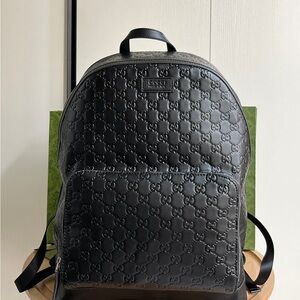 Gucci Black Monogram Backpack